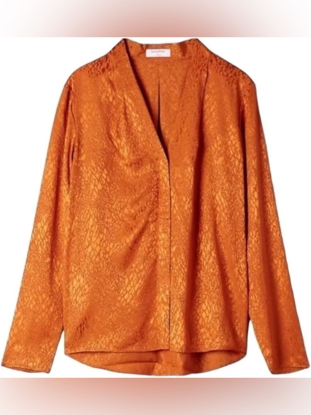 BABATON (ARITZIA) Power Blouse in Rich Cognac. Beautiful allover print. Large